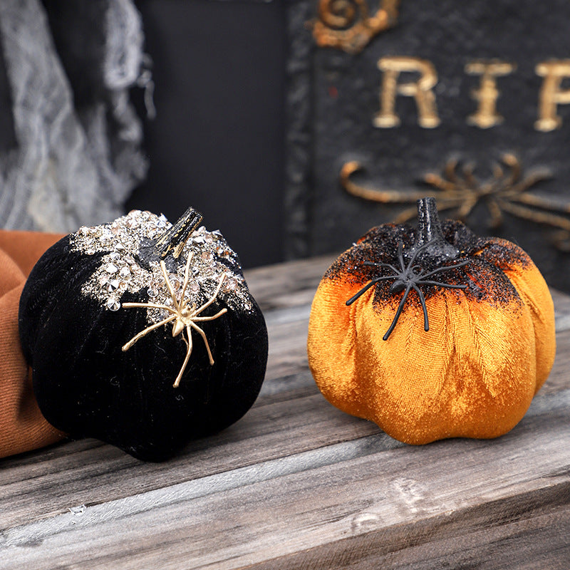 Spider Pumpkin Halloween Figurine