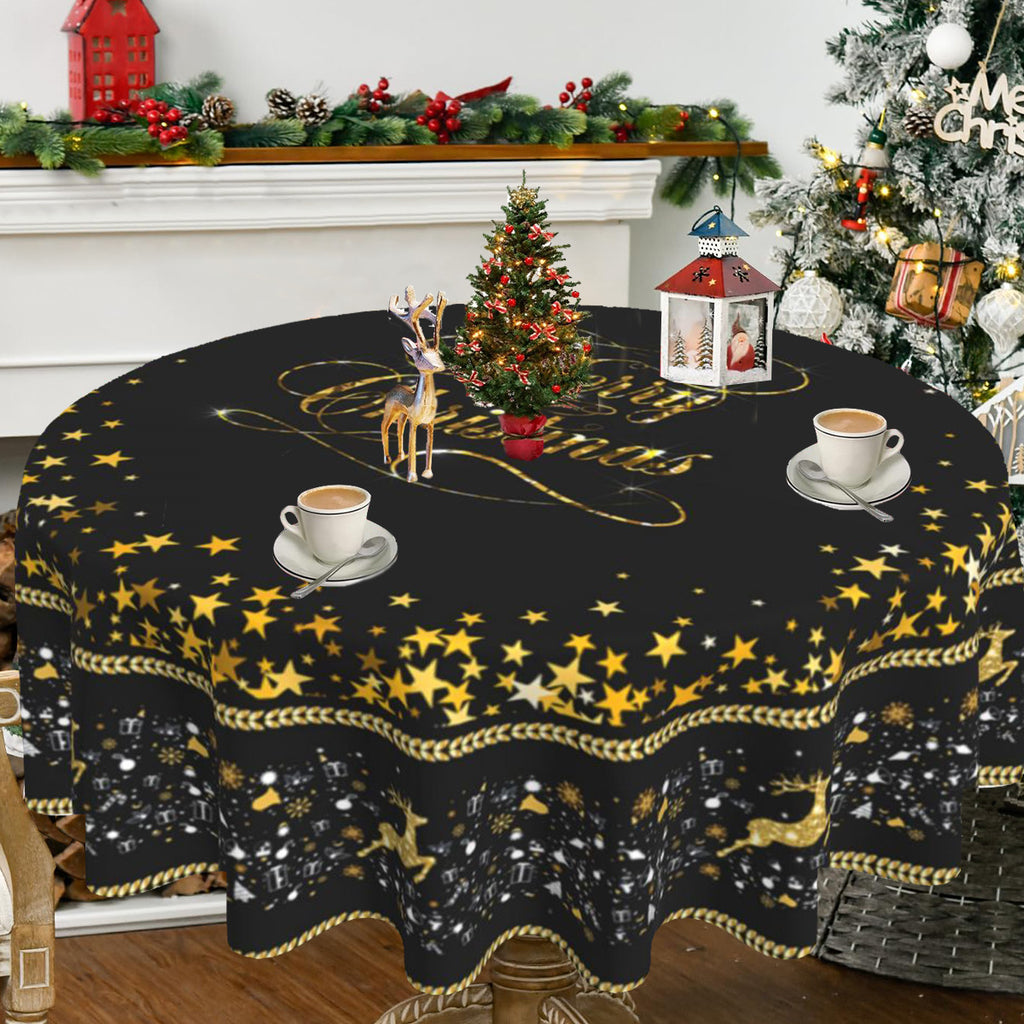 Round Christmas Tablecloth