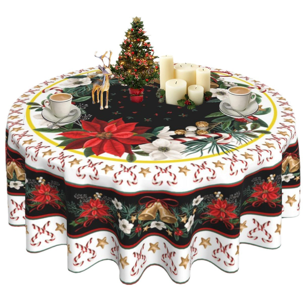 Round Christmas Tablecloth