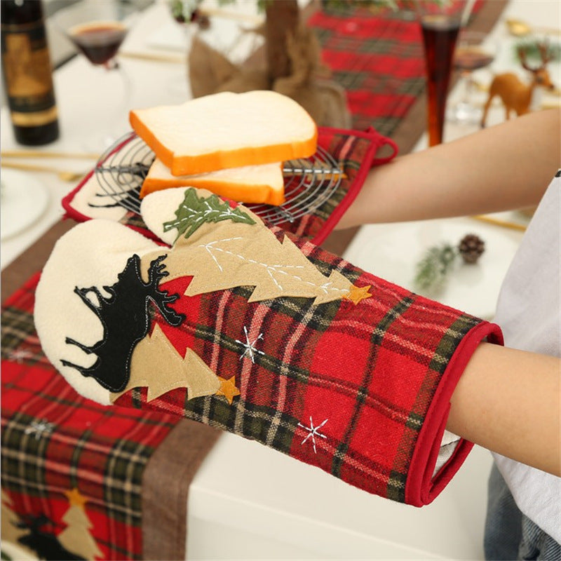 Christmas Checkered Kitchen Mitt & Trivet
