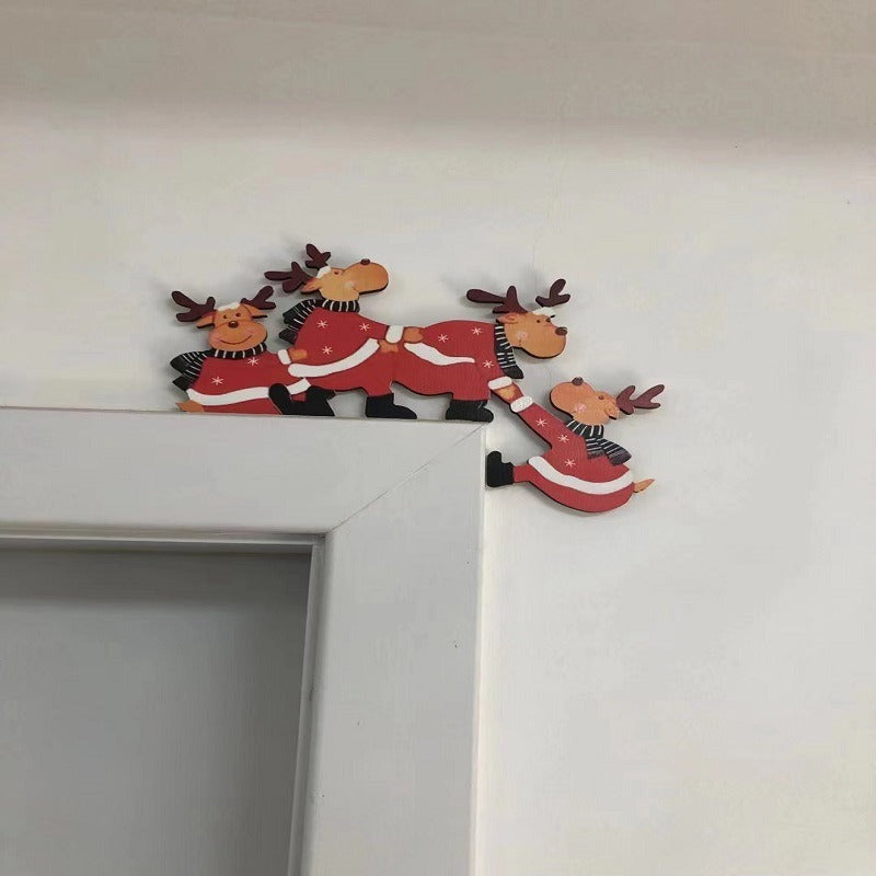 Wooden Christmas Door Corner Decorations