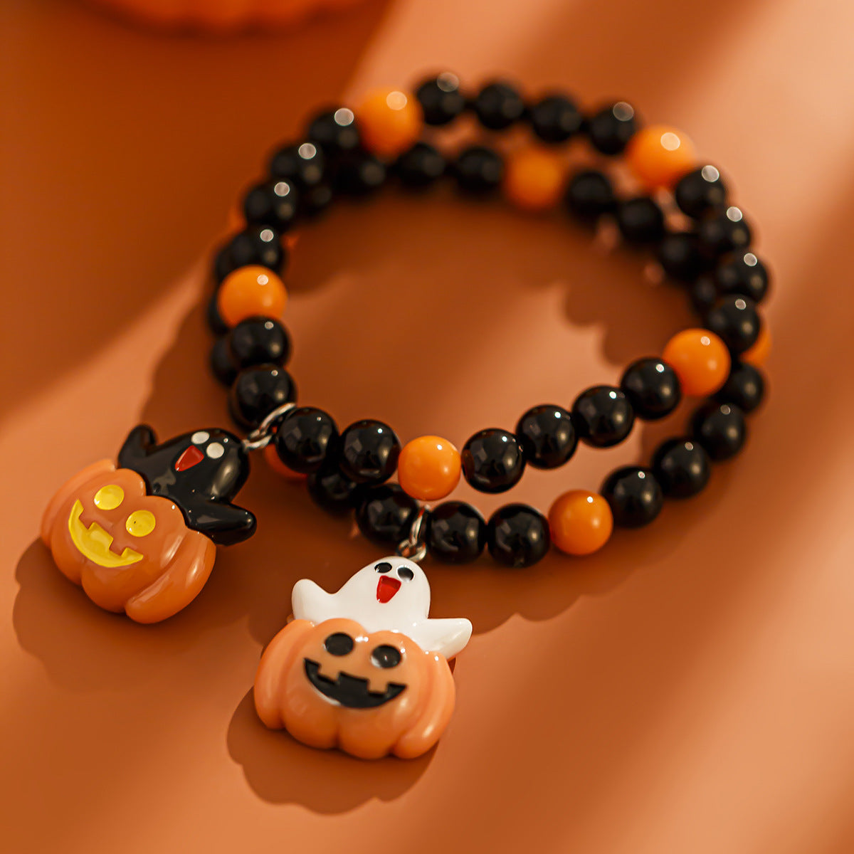 Halloween Ghost & Pumpkin Bracelet