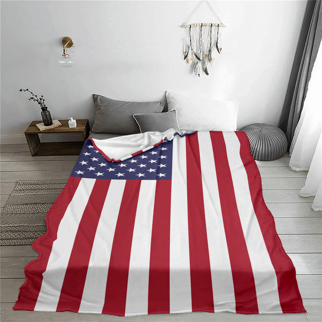 American Flag Flannel Throw Blanket