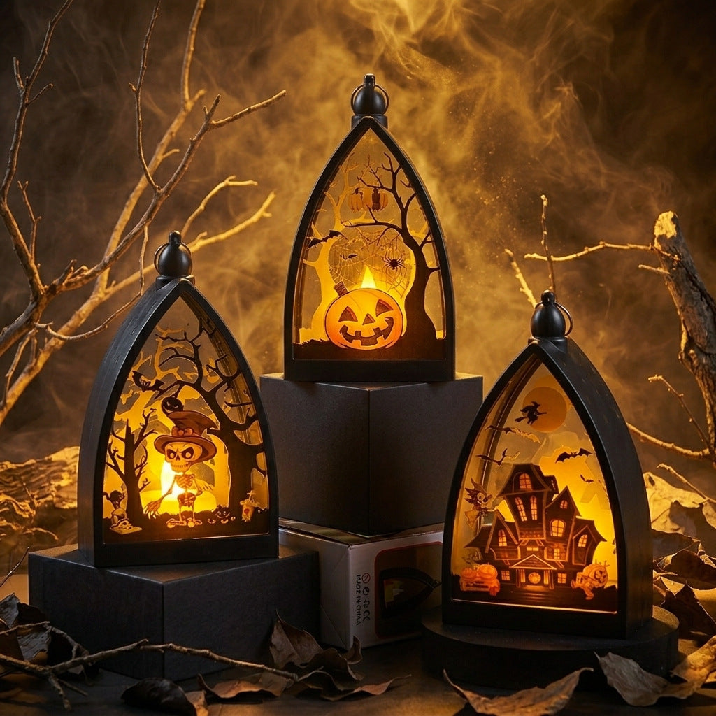Halloween Haunted Castle & Pumpkin LED Lights