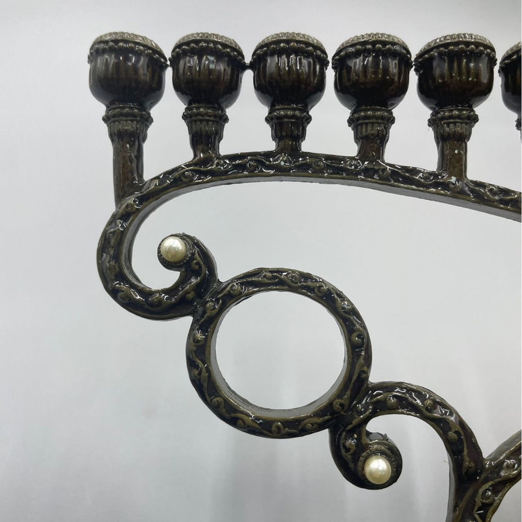 Zinc Alloy Hanukkah Menorah Candle Holder