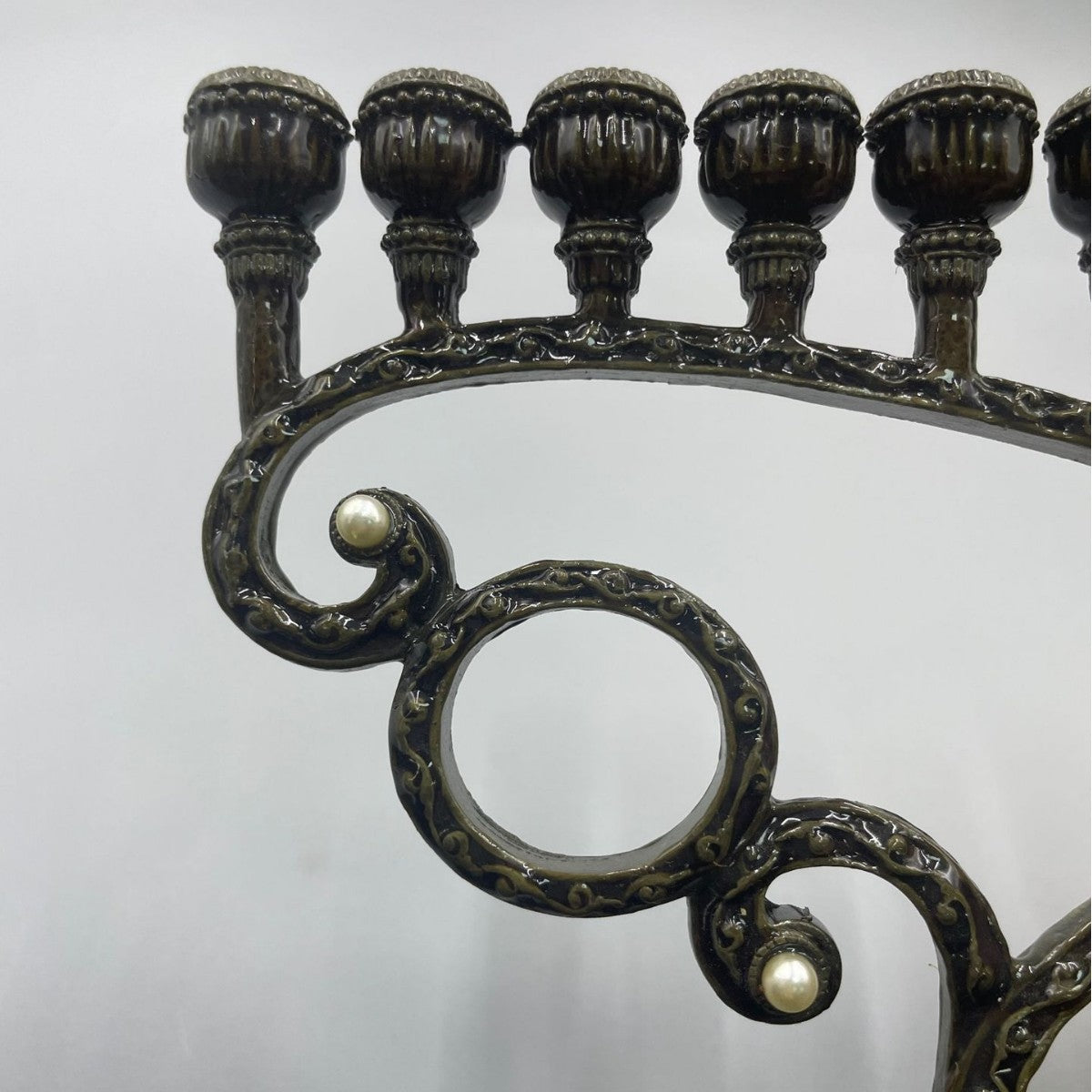 Zinc Alloy Hanukkah Menorah Candle Holder