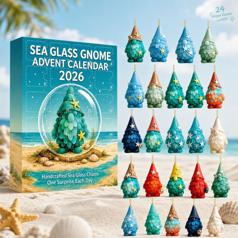 Sea Glass Style Christmas Advent Ornament Set