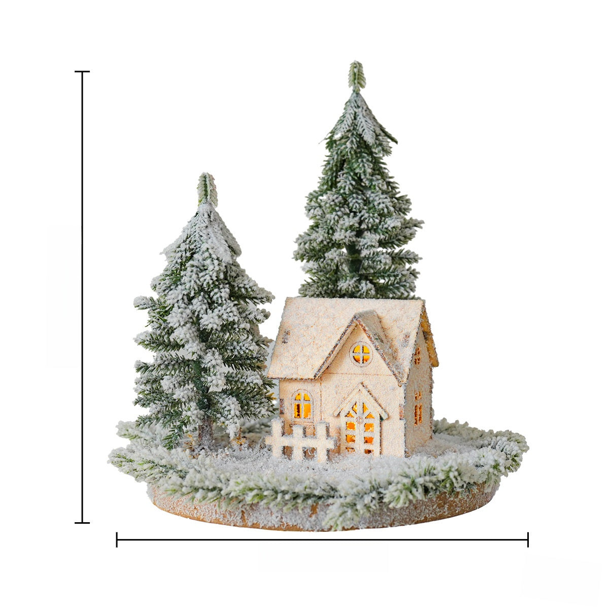 Flocked Christmas Tree Village Set with LED Lights