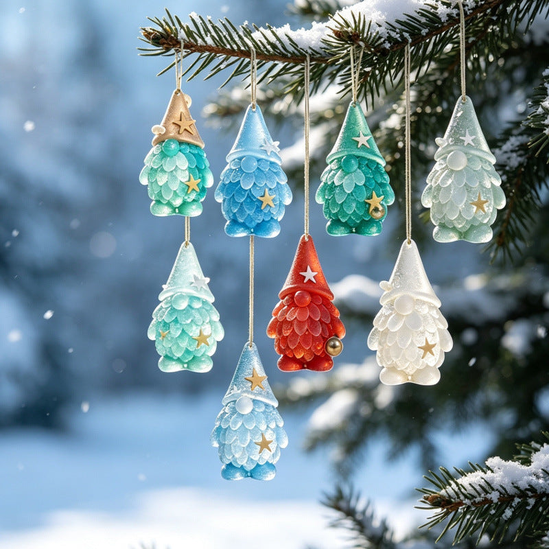 Sea Glass Style Christmas Advent Ornament Set