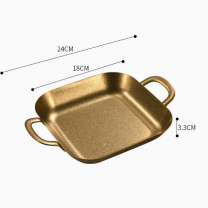 Square Stainless Steel Serving Dish with Handles