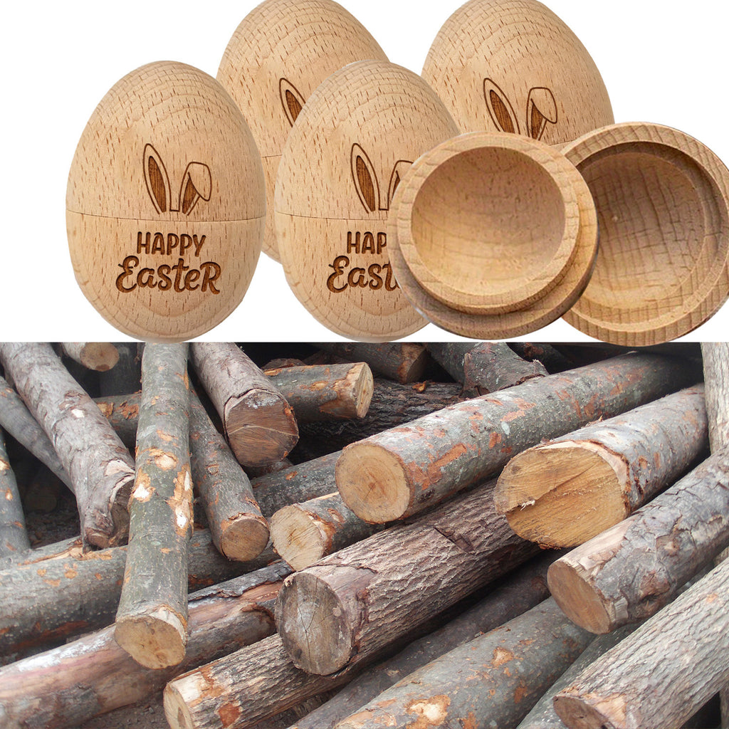 Laser-Cut Wooden Easter Egg Ornaments
