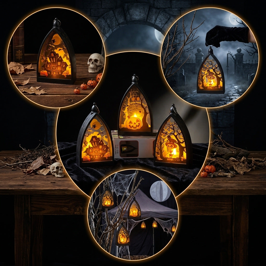Halloween Haunted Castle & Pumpkin LED Lights