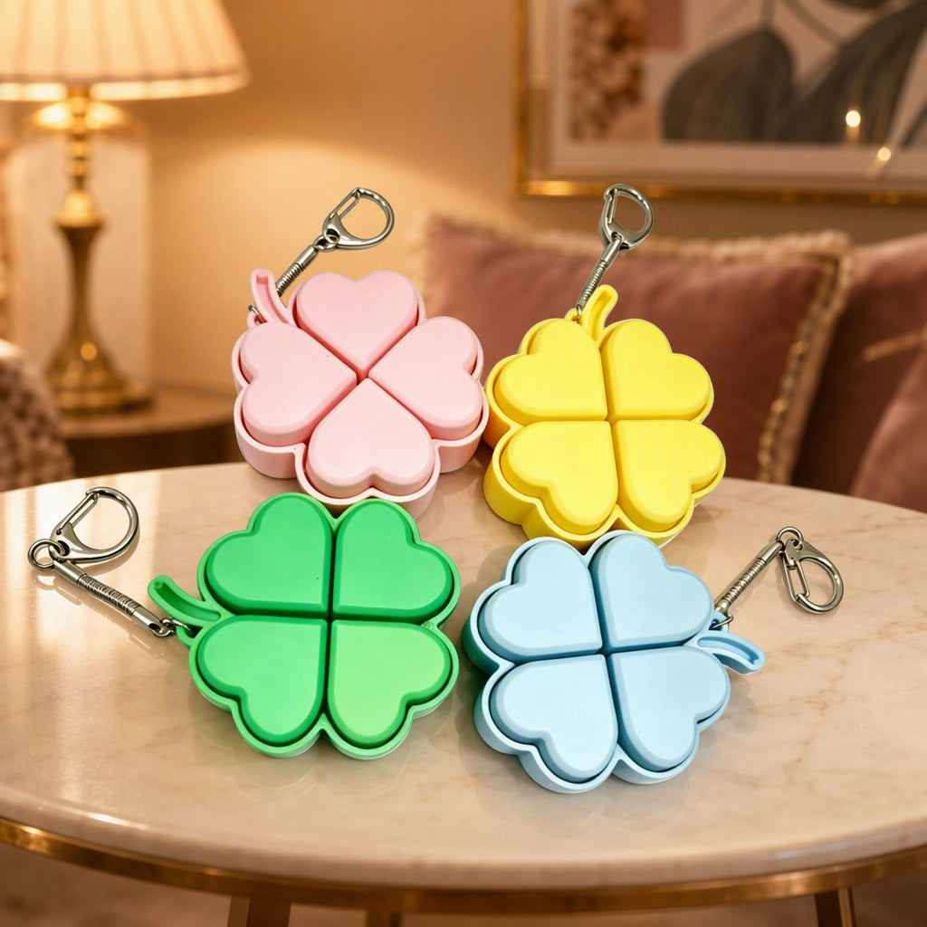 Four-Leaf Clover Button Keychain