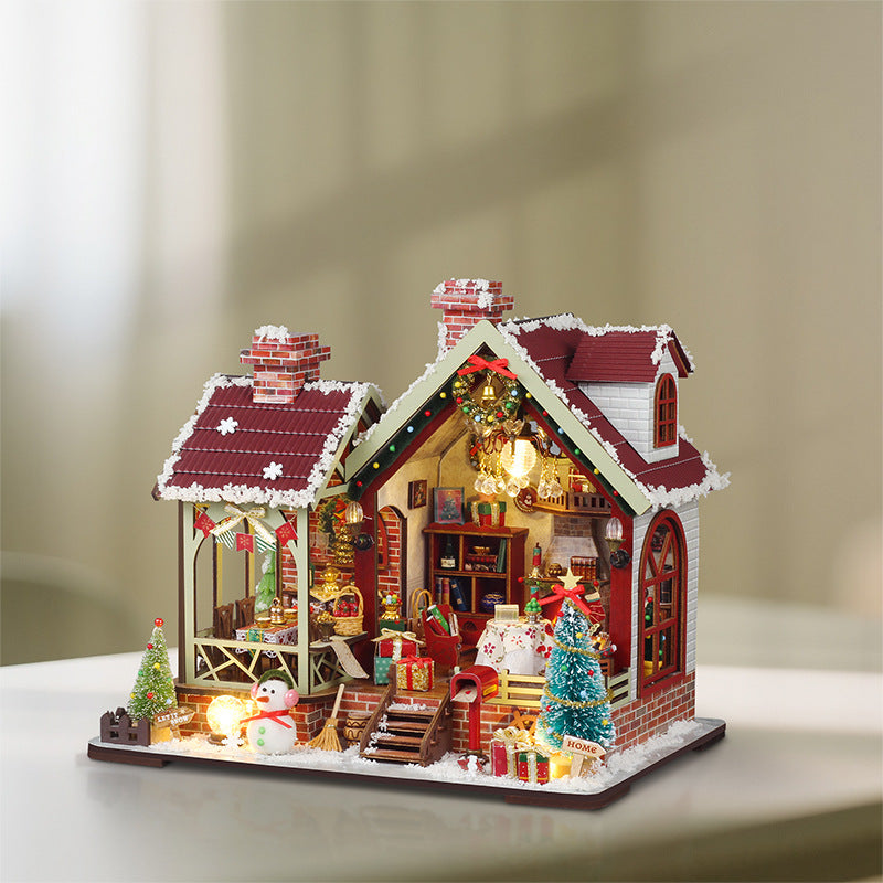 DIY Christmas Cabin Display Kit with Music