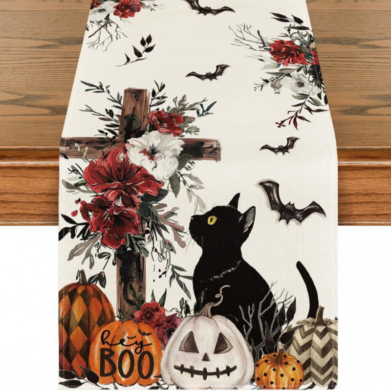Halloween Pumpkin & Ghost Table Runner