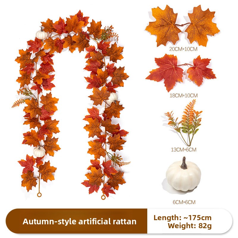 Autumn Maple Leaf Pumpkin Artificial Vine