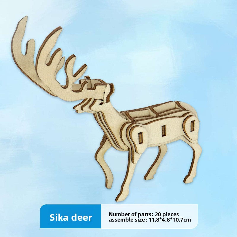Wooden Animal and Vehicle 3D Puzzle Models