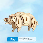 Wooden Animal and Vehicle 3D Puzzle Models