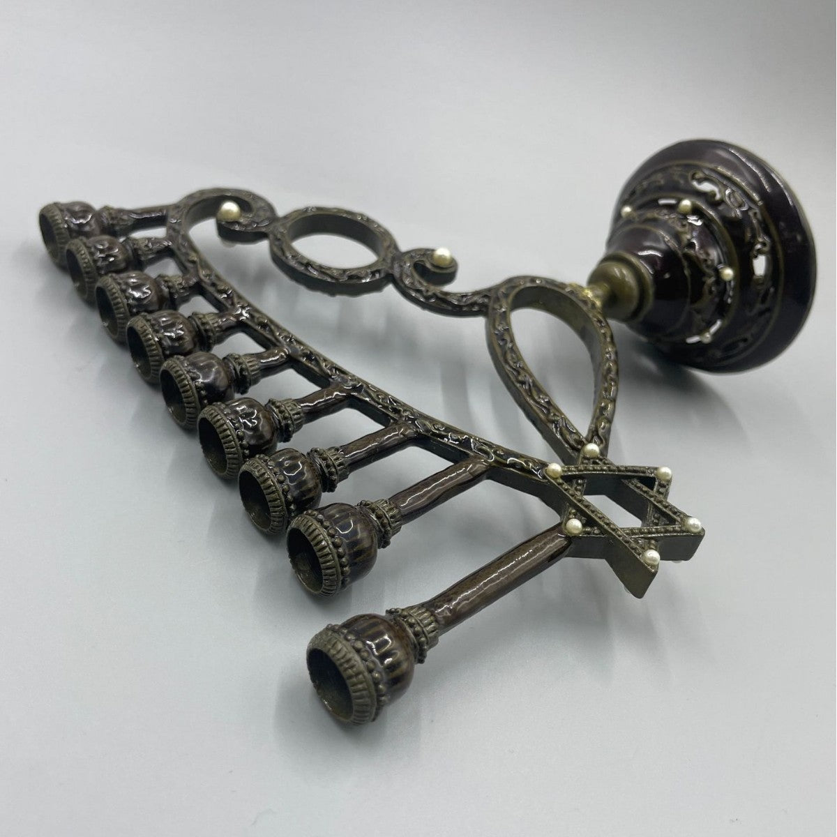 Zinc Alloy Hanukkah Menorah Candle Holder