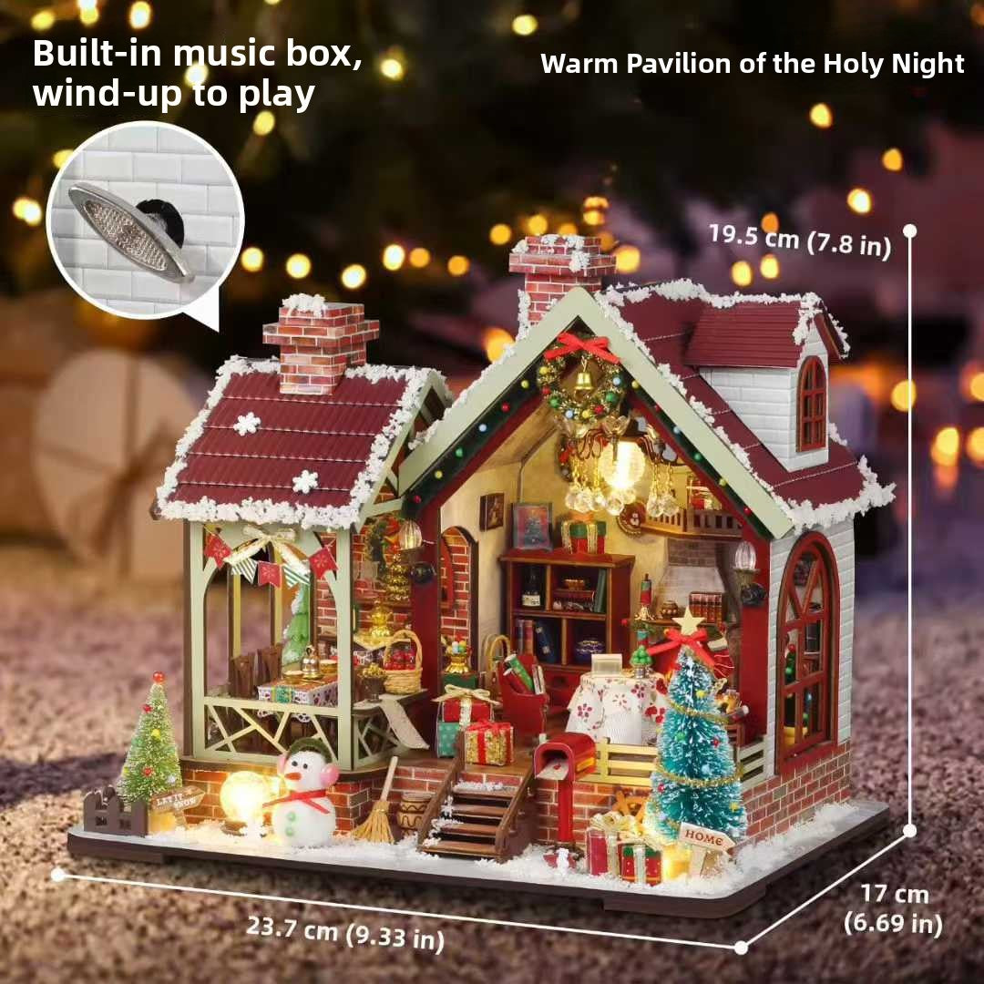 DIY Christmas Cabin Display Kit with Music
