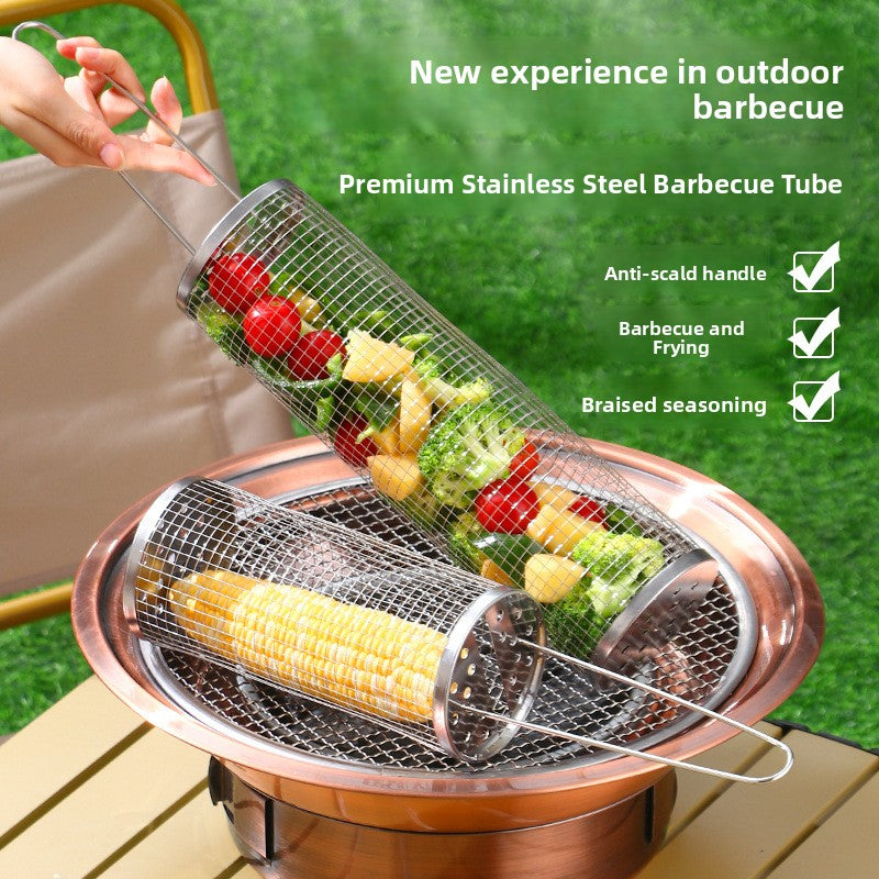 Stainless Steel Rolling Grill Basket
