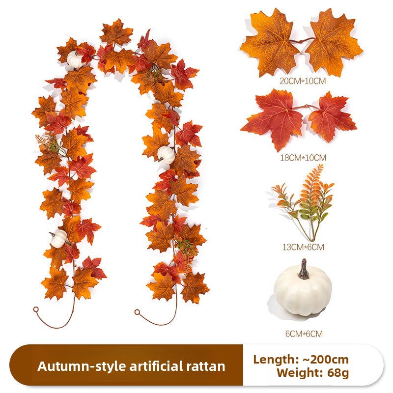 Autumn Maple Leaf Pumpkin Artificial Vine