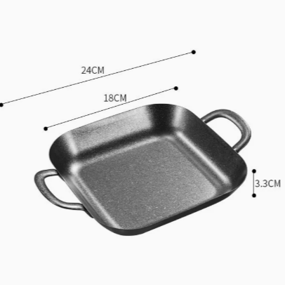 Square Stainless Steel Serving Dish with Handles