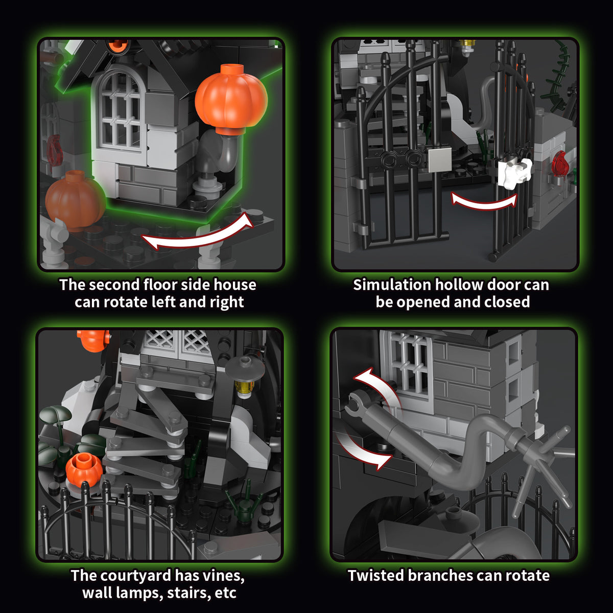 Halloween Haunted House Display Building Kit - 598 Pieces