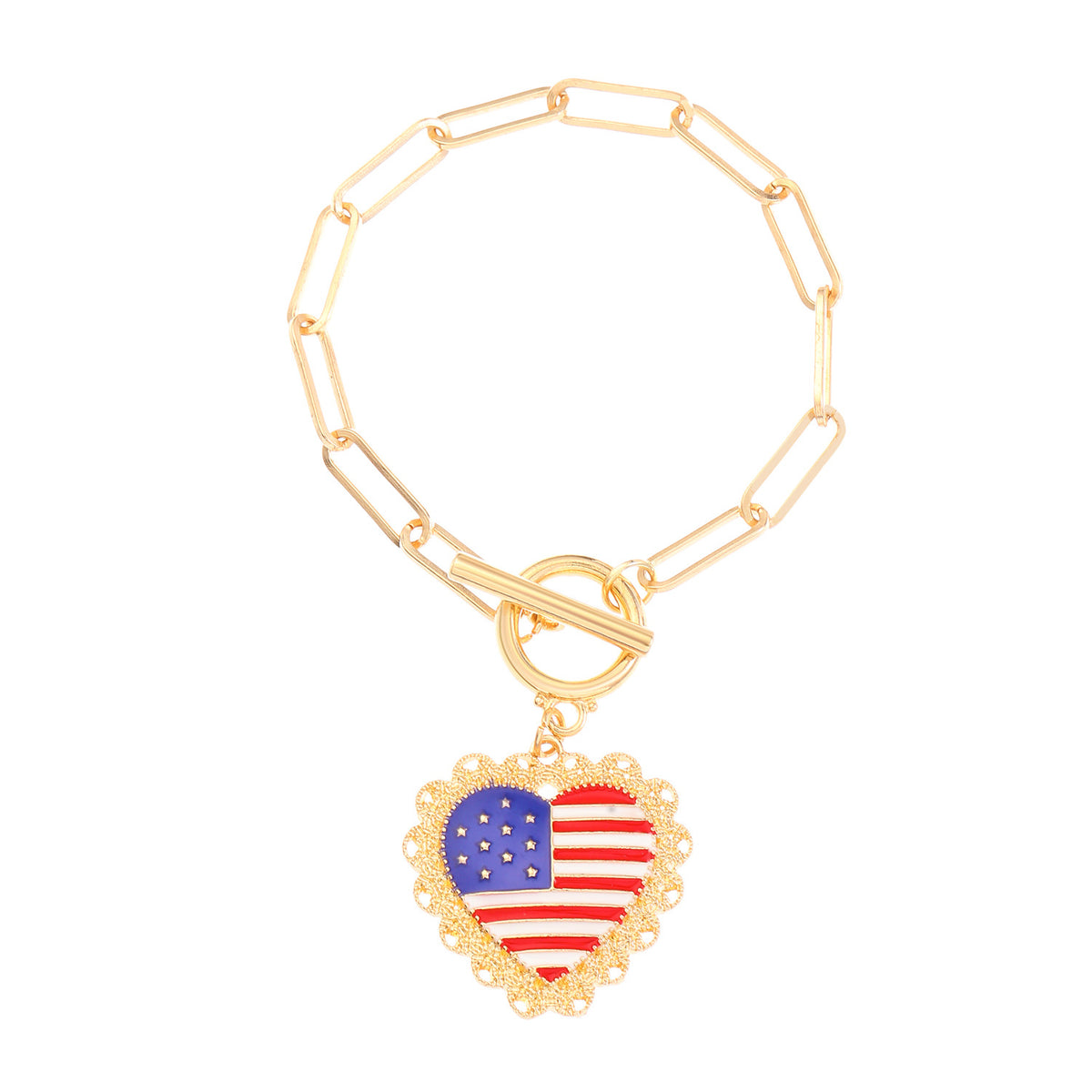 American Flag Charm Bracelet