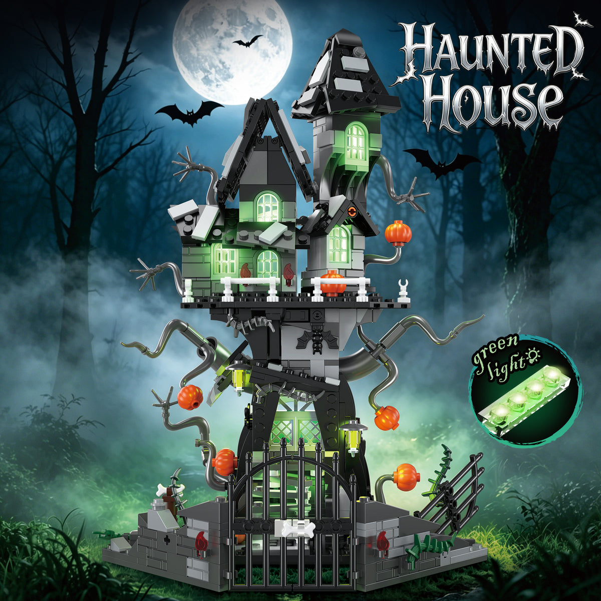 Halloween Haunted House Display Building Kit - 598 Pieces