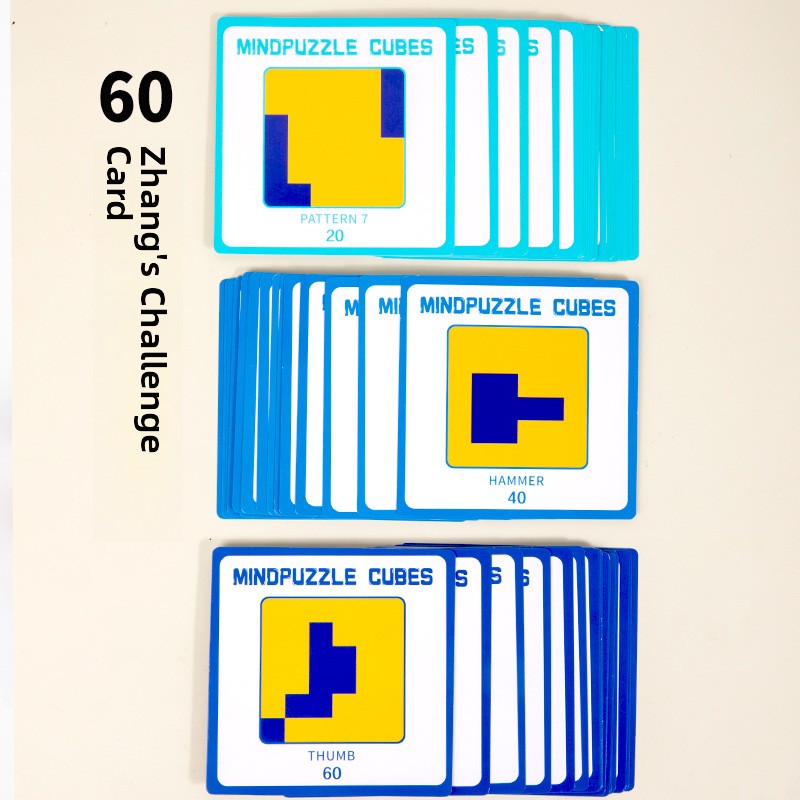 Wooden Shape Puzzle Blocks with Challenge Cards