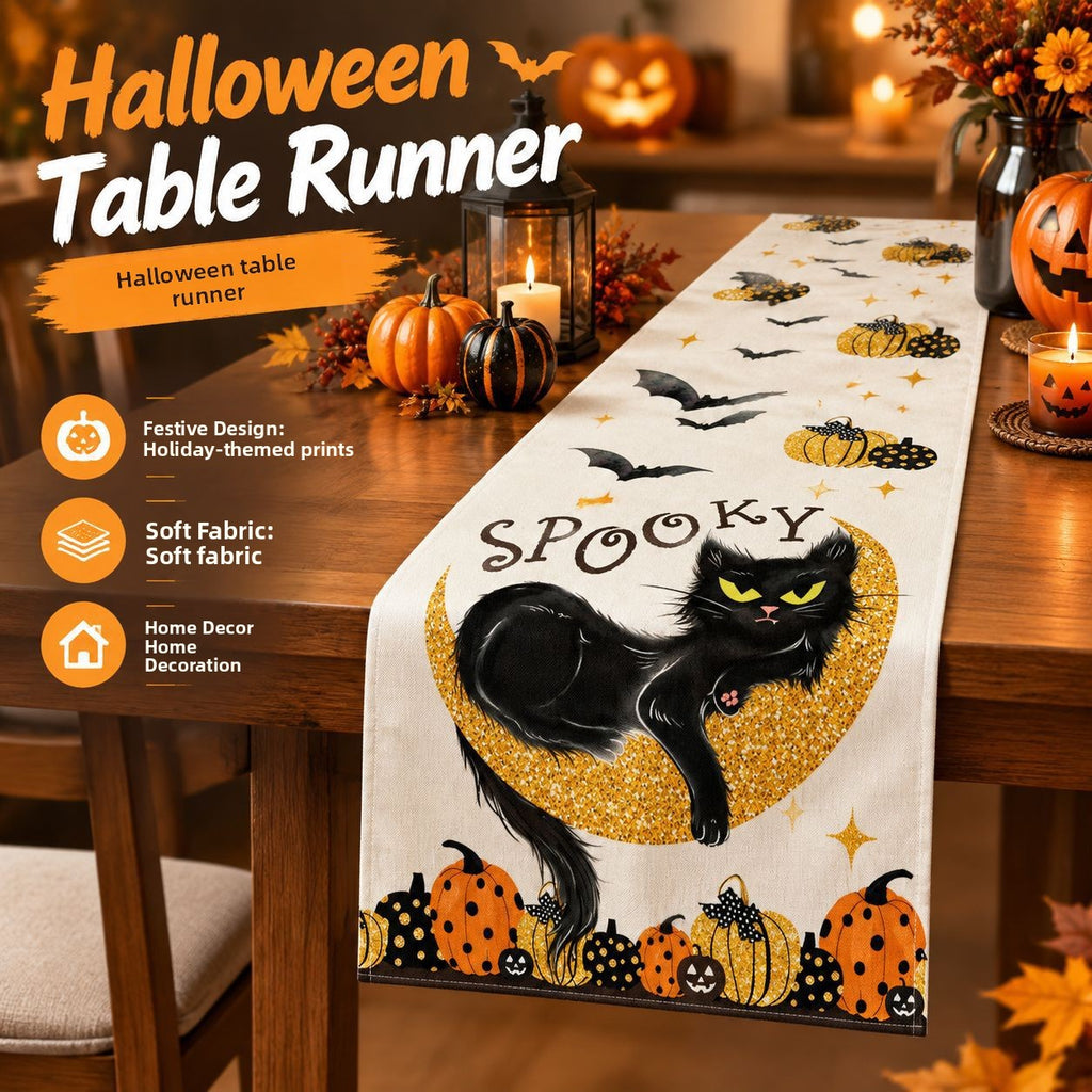 Halloween Pumpkin & Ghost Table Runner