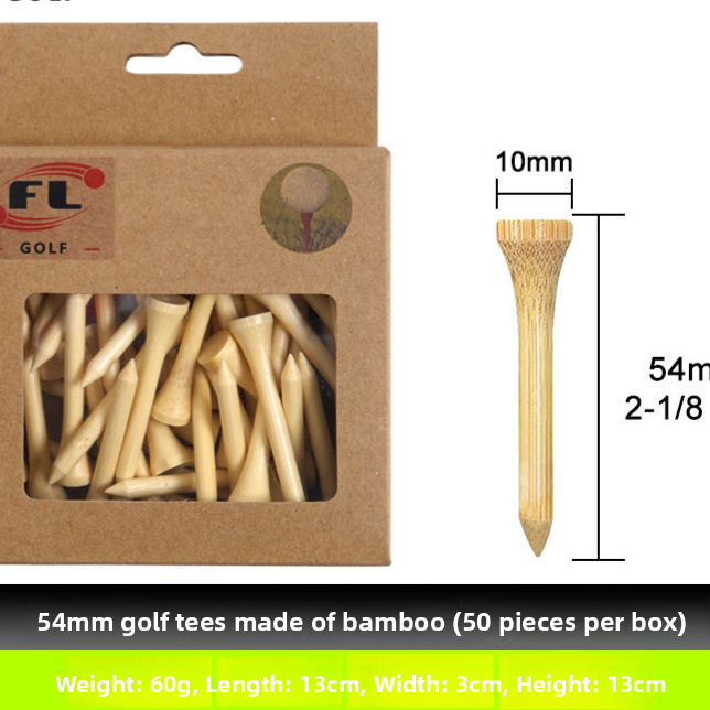 Bamboo Golf Tees - 50 or 100 Pack