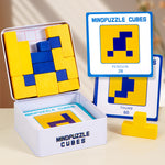 Wooden Shape Puzzle Blocks with Challenge Cards