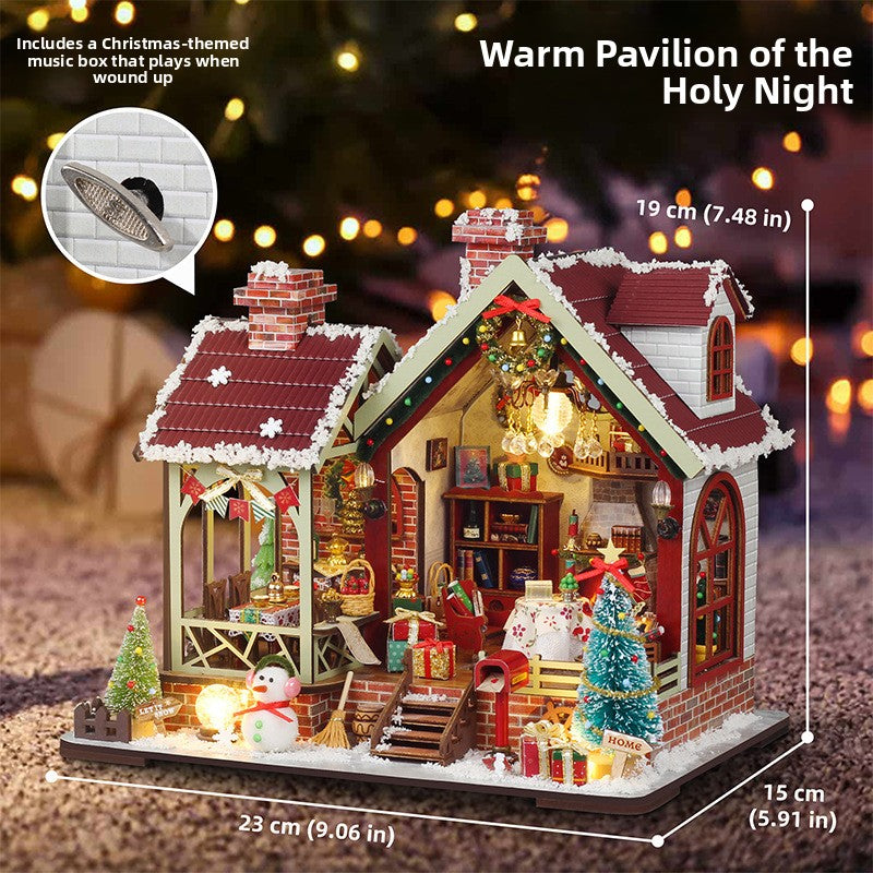 DIY Christmas Cabin Display Kit with Music