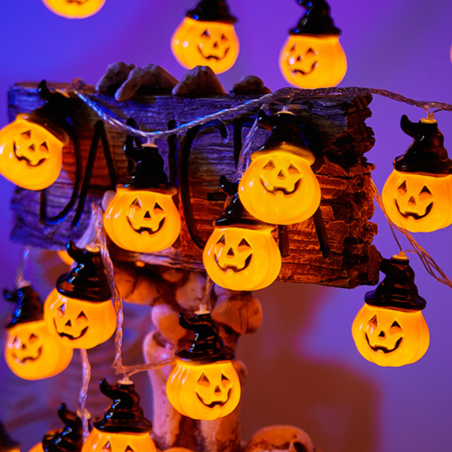 Autumn Pumpkin & Maple Leaf LED String Lights