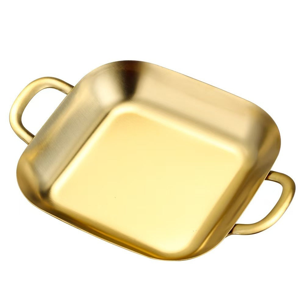 Square Stainless Steel Serving Dish with Handles