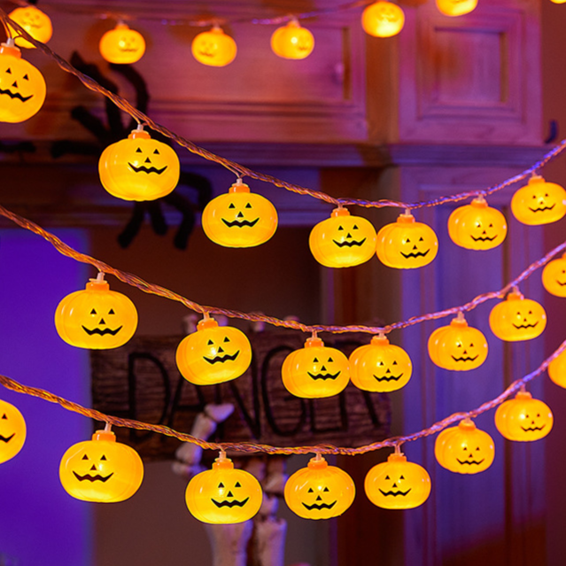 Autumn Pumpkin & Maple Leaf LED String Lights