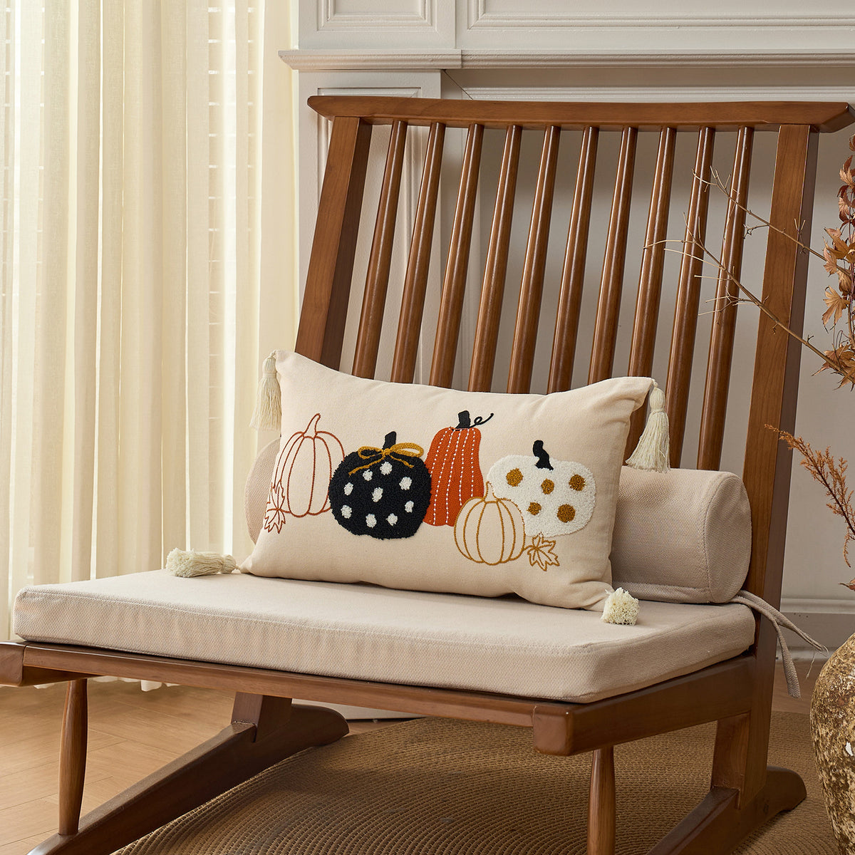 Autumn Pumpkin & Maple Leaf Pillow Covers