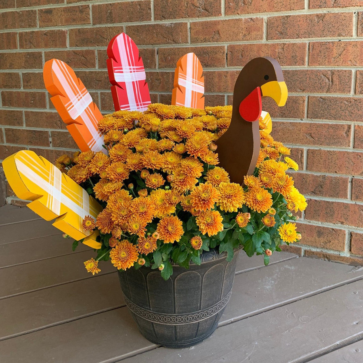 Thanksgiving Turkey Planter Decoration